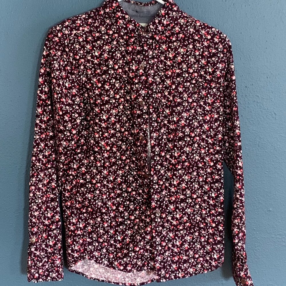 Men's Floral Print Long Sleeve Button Down Shirt from BellField. Size S